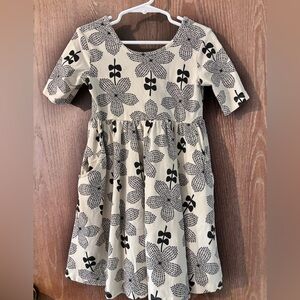 Hanna Andersson Black and White Puff Sleeve A-Line Sundress